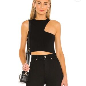Black Superdown crop top with cut out